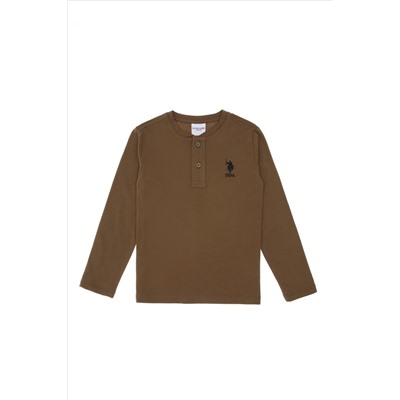 Erkek Çocuk Haki Basic Sweatshirt