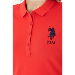 Kadın Kırmızı Polo Yaka Örme Elbise