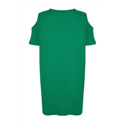 Yeşil A-line Cut-Out Detaylı Örme Elbise TBBSS22EL2986
