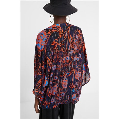 Blusa floral manga murciélago