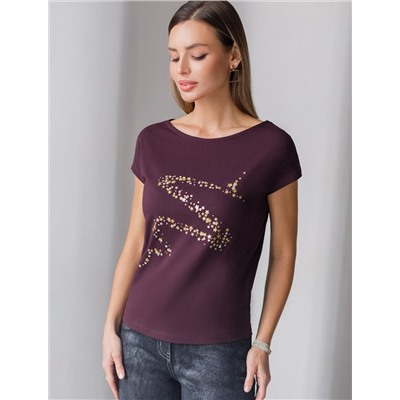 Нарядная футболка с блестящим принтом