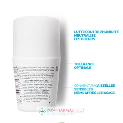 La Roche Posay Déodorant 24H - Peaux Sensibles - Roll-On 50ml