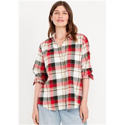 Flannel Boyfriend Button-Down Shirt