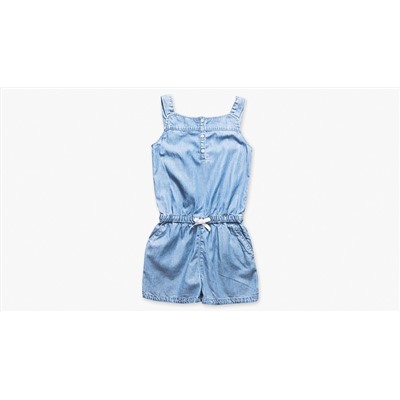 Little Girls 4‑6x Woven Henley Romper
