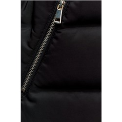 HOODED PUFFER DOWN JACKET WITH FAUX FUR