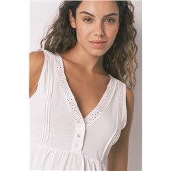 Camisón midi "maternity" clásico marfil