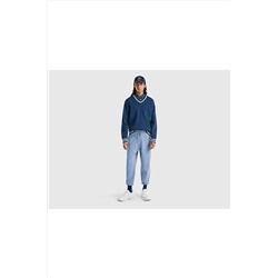 United Colors of Benetton Erkek Indigo V Yaka Çizgili Kazak 123P1298K400A-0Y3