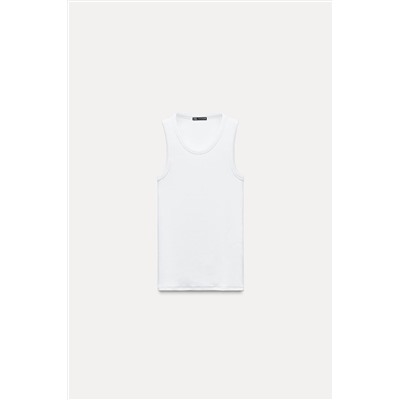 STRETCH RIBBED T-SHIRT