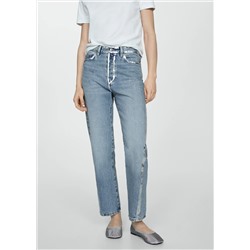 Jeans rectos detalles foil