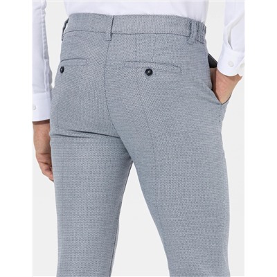 Lacivert Slim Fit Beli Lastikli Kanvas Pantolon