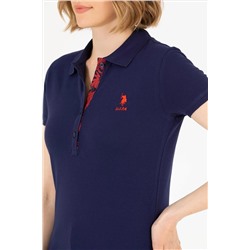 Kadın Lacivert Basic Polo Yaka Tişört