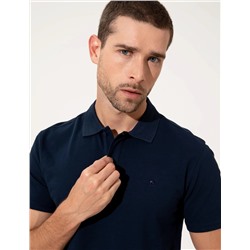 Lacivert Slim Fit Polo Yaka Basic  Tişört
