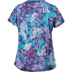 UA Romantic Scroll Royal 4-Pocket Print Scrub Top