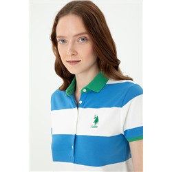 Kadın Saks Polo Yaka Tişört