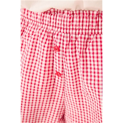 Pantalón corto cuadros vichy rojo