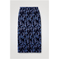 Falda de punto midi estampada