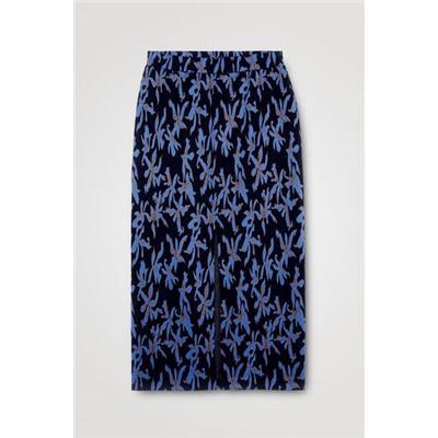 Falda de punto midi estampada