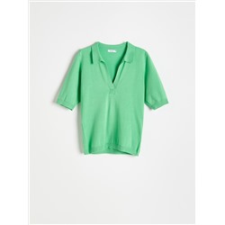 Oberteil im Polo-Stil aus Jersey