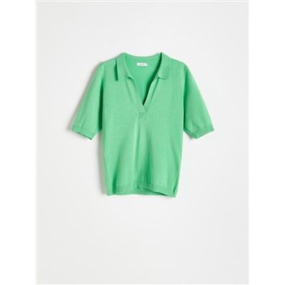 Oberteil im Polo-Stil aus Jersey