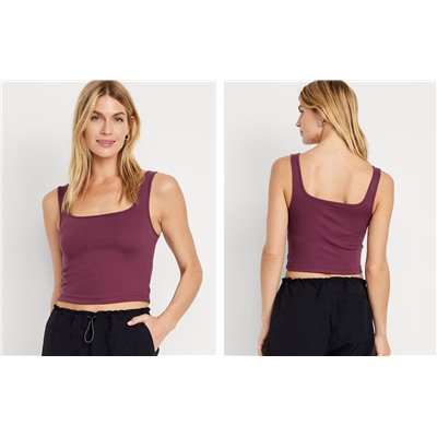 Ultra-Crop Rib-Knit Tank Top