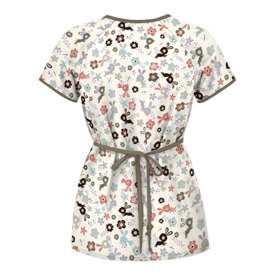 UA Springtime Hop Coffee Bean Mock Wrap Scrub Top