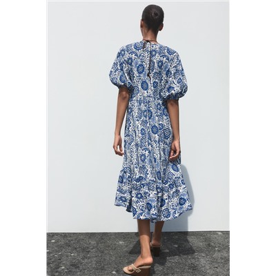 PRINTED MIDI DRESS
