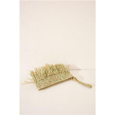 Bolso pequeño rafia flecos