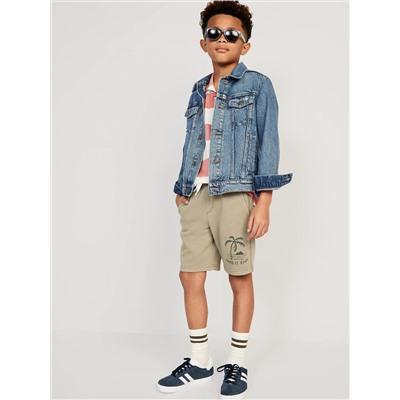 Flat-Front Fleece Jogger Shorts for Boys (At Knee)