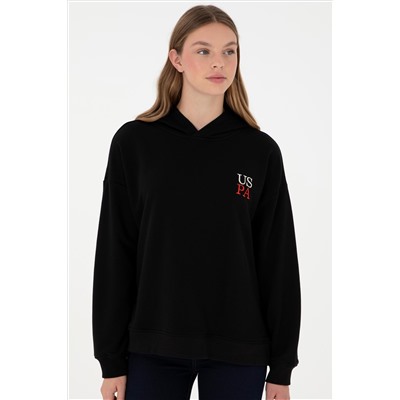 Kadın Siyah Kapüşonlu Sweatshirt