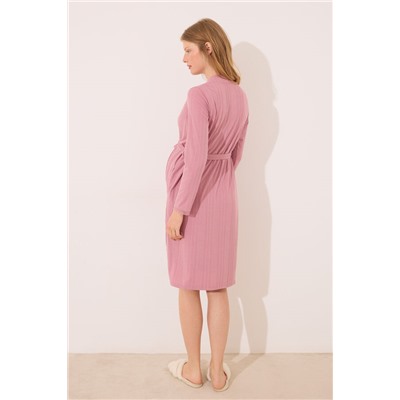 Bata midi "maternity" pointelle rosa