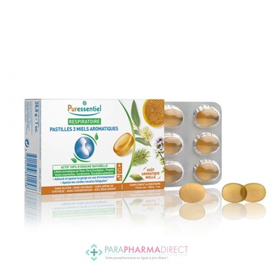 Puressentiel Respiratoire Pastilles 3 Miels Aromatiques x18