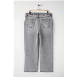 Gri Yüksek Bel Geniş Paça Büyük Beden Wide Leg Jeans TBBAW23CJ00020