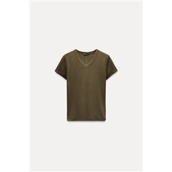 V-NECK COTTON T-SHIRT
