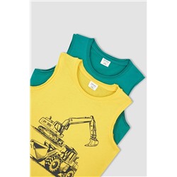 Defacto Erkek Çocuk Regular Fit Bisiklet Yaka Pamuklu Penye 2'li Atlet Y2354A622SM