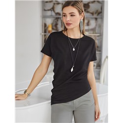 Футболка из премиального хлопка с ассемитричным низом