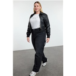 Trendyol Curve Siyah Yüksek Bel Boru Paça Büyük Beden Jean TBBAW25CJ00034