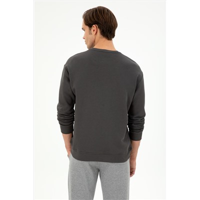 Erkek Antrasit Basic Sweatshirt