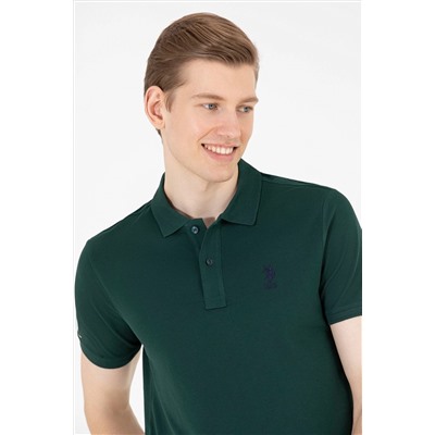 Erkek Koyu Yeşil Basic Polo Yaka Tişört