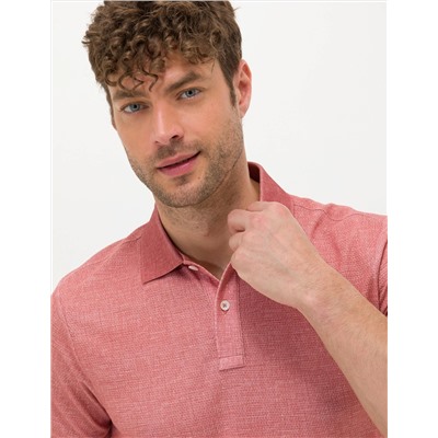 Kahverengi Slim Fit Dokulu Polo Yaka Tişört