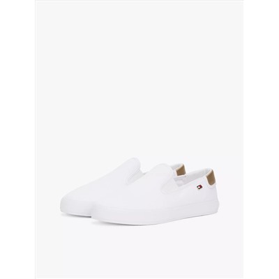Metallic Heel Canvas Slip-On Sneaker