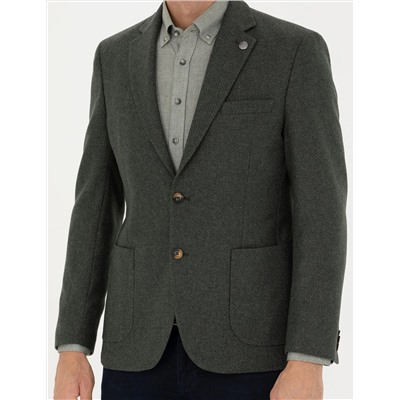 Haki Slim Fit Ceket