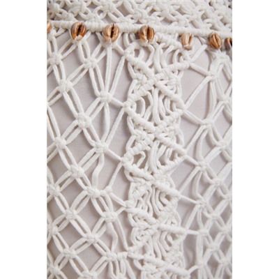 Minifalda de macramé con flecos