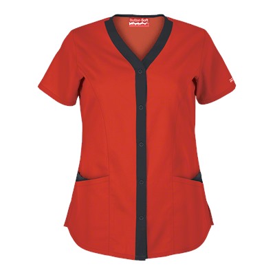 Butter-Soft Scrubs by UA™ Snap Front Y-Neck Top