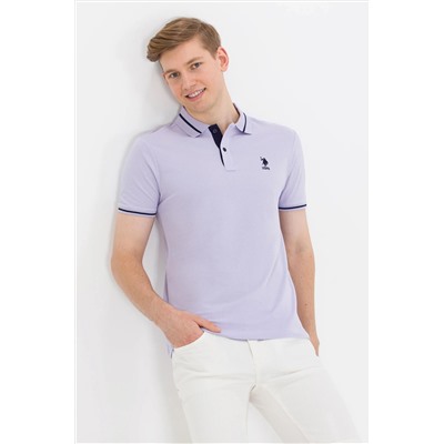 Erkek Lila Basic Polo Yaka Tişört