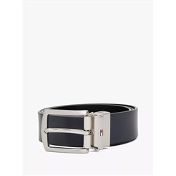 Reversible Flag Logo Loop Leather Belt