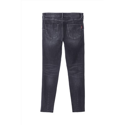 Vaquero skinny fit 7/8 de tiro alto Negro