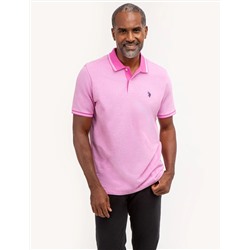 BIRDSEYE CONTRAST COLLAR POLO SHIRT