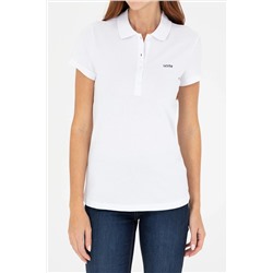 Kadın Beyaz Basic Polo Yaka Tişört