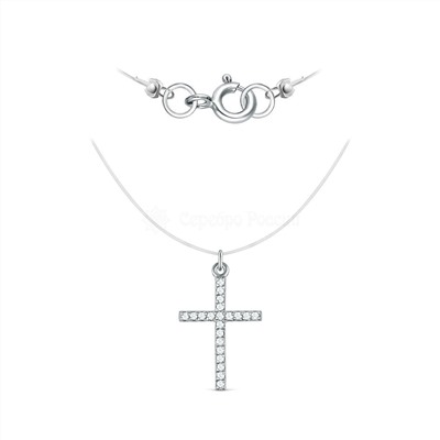 Колье из серебра с фианитами родированное (на леске) 441-10-122р