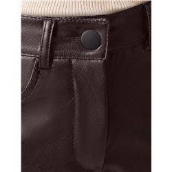 Прямые брюки из искусственной кожи